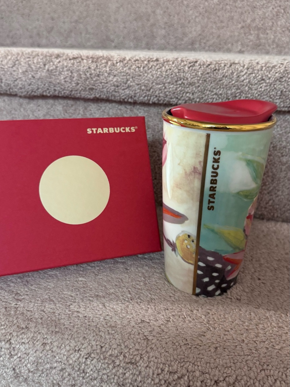 Starbucks Ceramic Travel Tumbler in Multicolor Floral